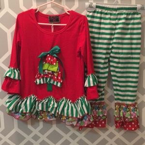 Toddler girl Christmas shirt and pant set